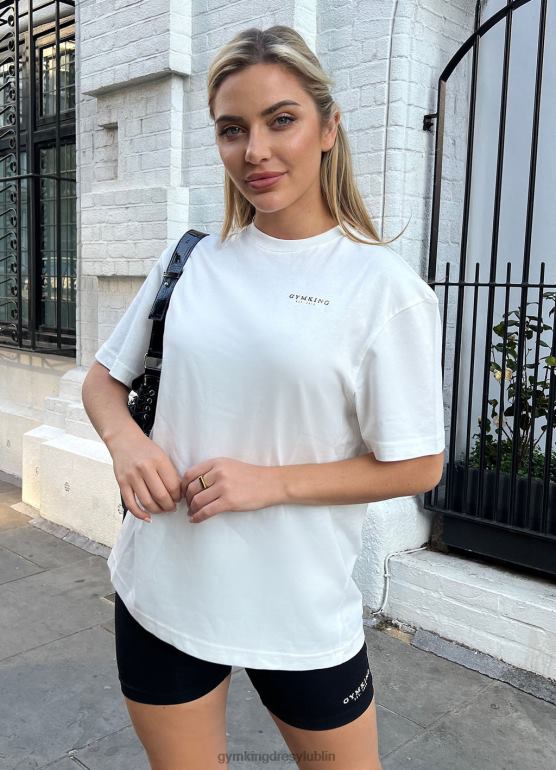 Gym King kobiety ustalona koszulka chłopaka TBB0Z411 odzież krem