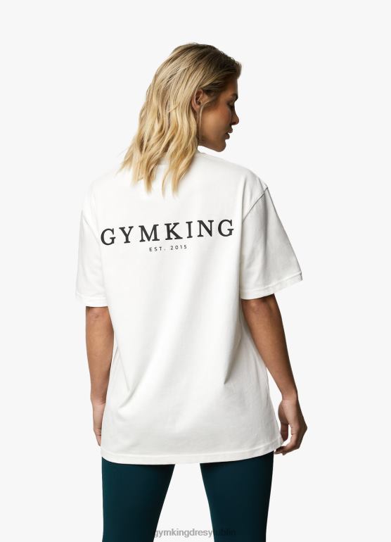 Gym King kobiety ustalona koszulka chłopaka TBB0Z411 odzież krem