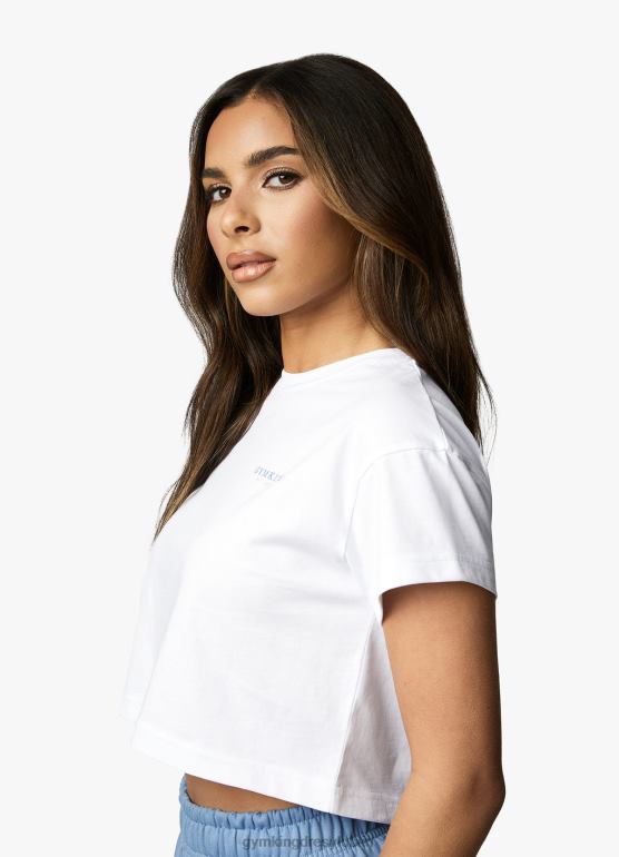 Gym King kobiety uznana koszulka z krótkim rękawem TBB0Z412 odzież biały/przybrzeżny błękit