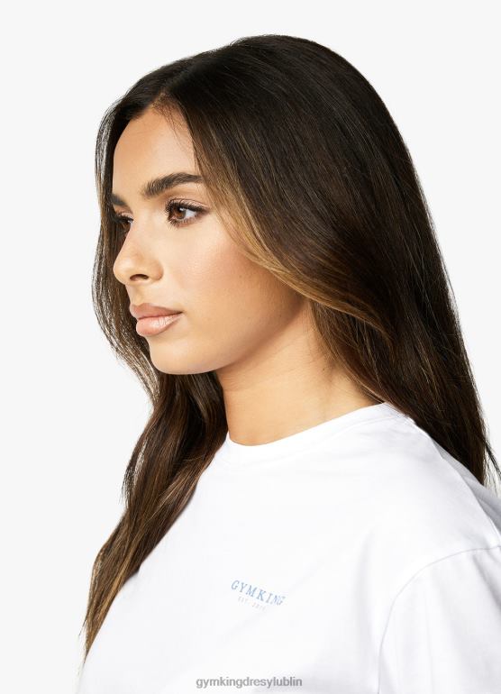 Gym King kobiety uznana koszulka z krótkim rękawem TBB0Z412 odzież biały/przybrzeżny błękit