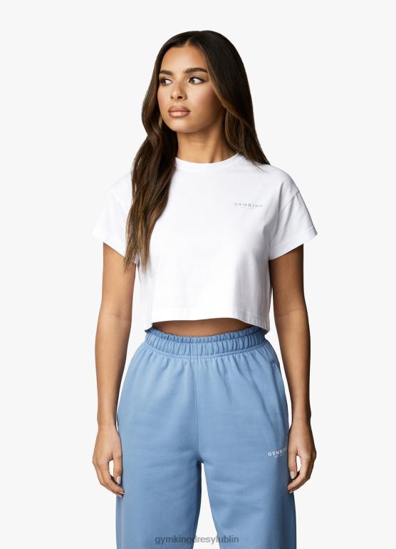 Gym King kobiety uznana koszulka z krótkim rękawem TBB0Z412 odzież biały/przybrzeżny błękit