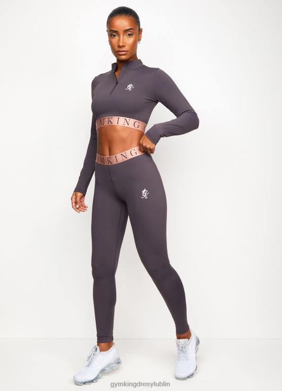 Gym King kobiety wpływ na zamek błyskawiczny o długości 1/4 TBB0Z476 odzież miękki łupek/brzoskwinia