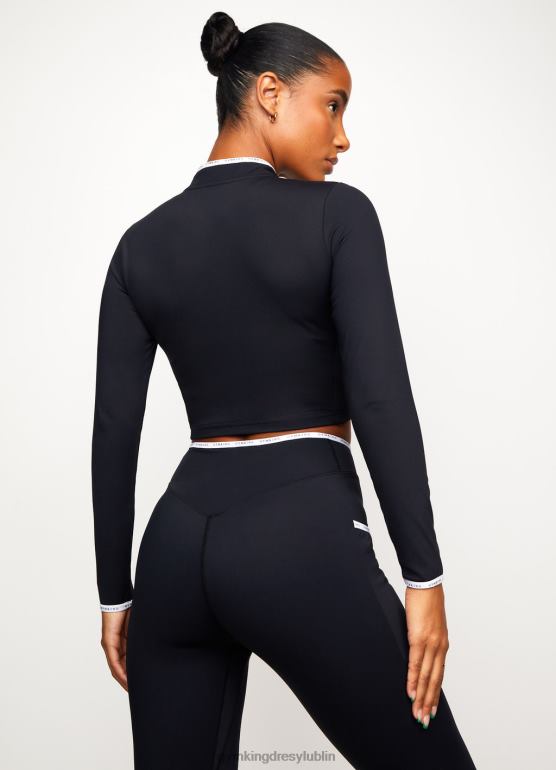 Gym King kobiety związany lejek skryptu TBB0Z496 odzież czarny biały