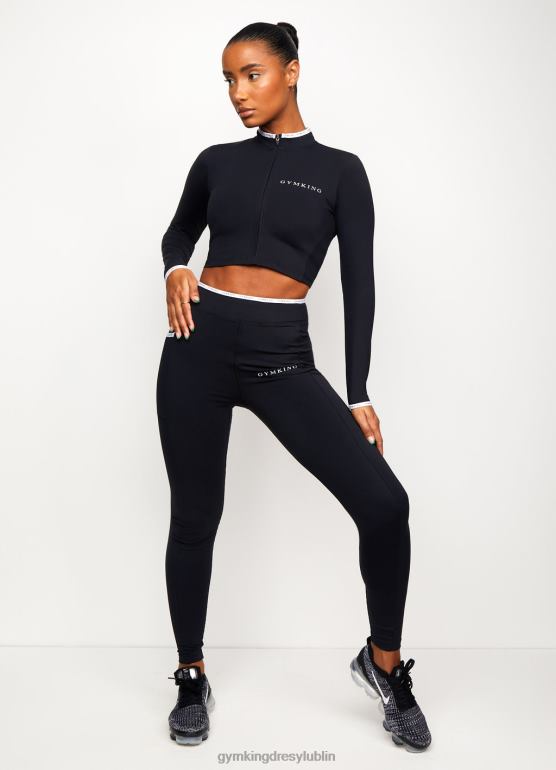 Gym King kobiety związany lejek skryptu TBB0Z496 odzież czarny biały