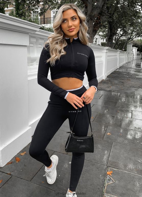 Gym King kobiety związany lejek skryptu TBB0Z496 odzież czarny biały