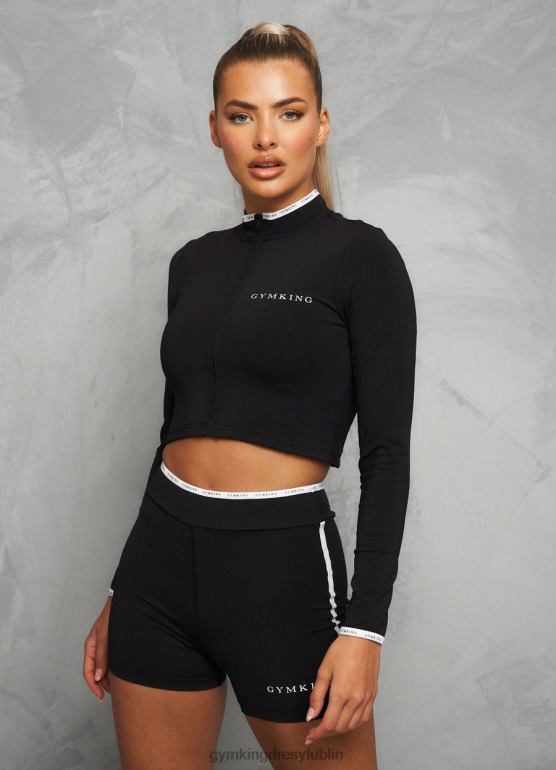 Gym King kobiety związany lejek skryptu TBB0Z496 odzież czarny biały