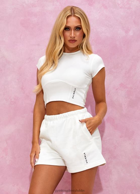 Gym King kobiety Krótka koszulka z gorsetem Malibu TBB0Z342 odzież krem