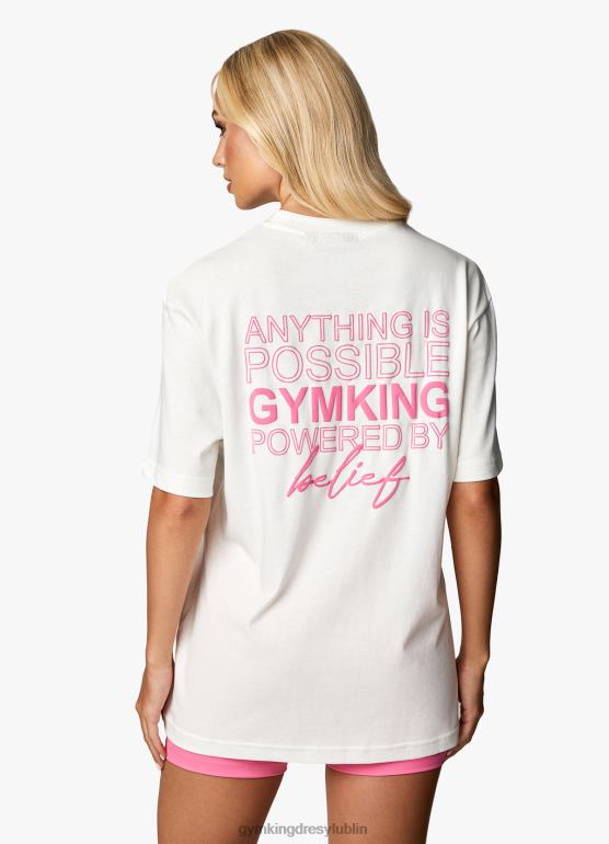 Gym King kobiety Oversize'owa koszulka BF Malibu TBB0Z343 odzież kremowy/rajski róż