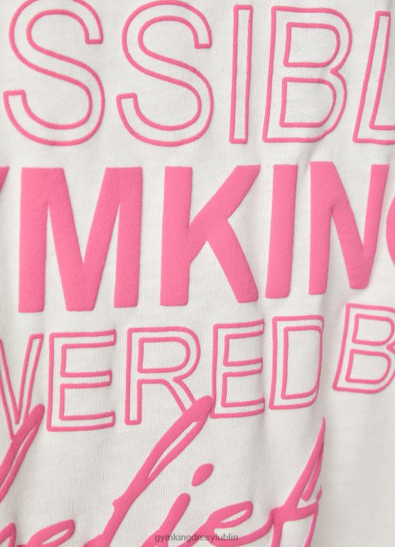 Gym King kobiety Oversize'owa koszulka BF Malibu TBB0Z343 odzież kremowy/rajski róż