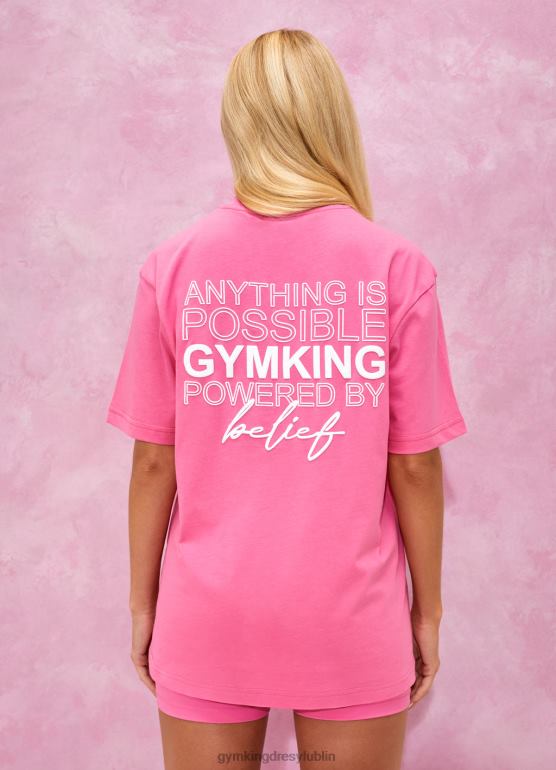 Gym King kobiety Oversize'owa koszulka BF Malibu TBB0Z348 odzież rajski róż