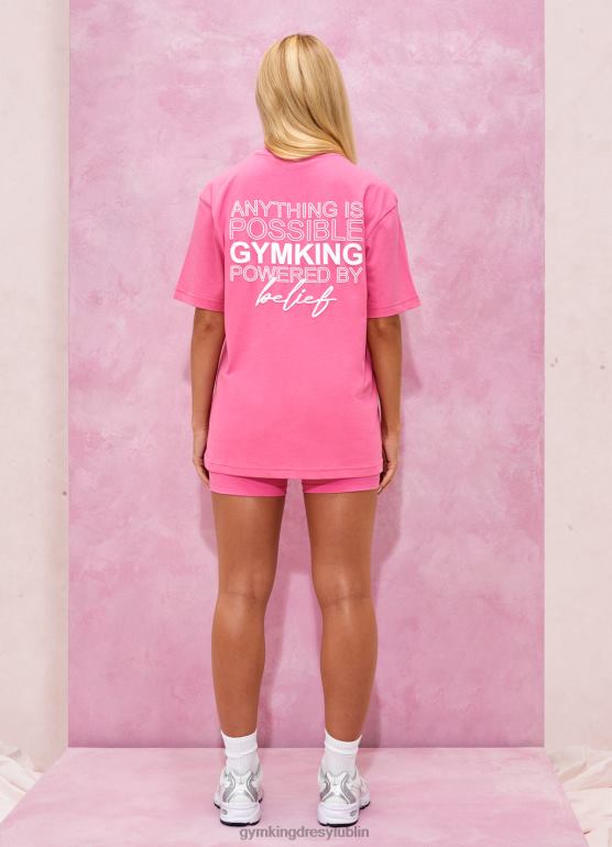 Gym King kobiety Oversize'owa koszulka BF Malibu TBB0Z348 odzież rajski róż