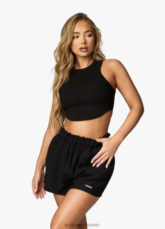 Gym King kobiety charakterystyczny krótki tkany TBB0Z392 odzież czarny