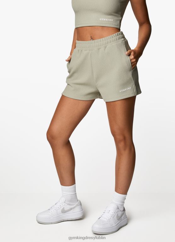 Gym King kobiety teksturowane, krótkie TBB0Z396 odzież szałwia