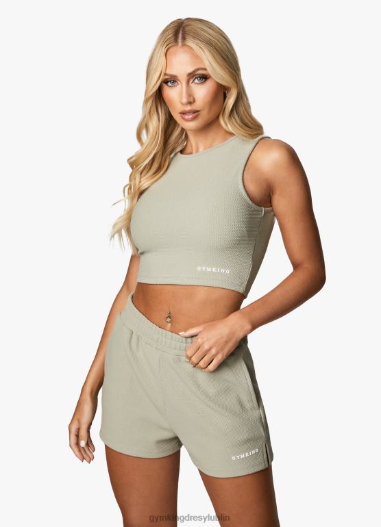 Gym King kobiety teksturowany top TBB0Z395 odzież szałwia