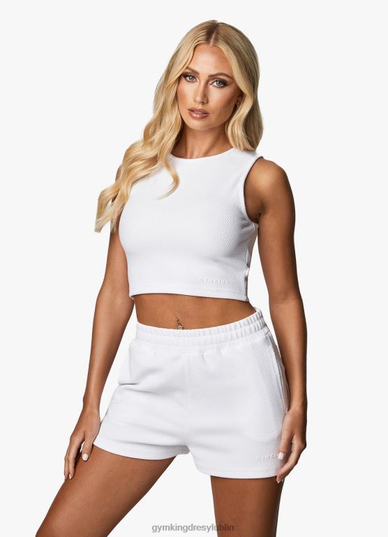 Gym King kobiety teksturowany top TBB0Z397 odzież biały