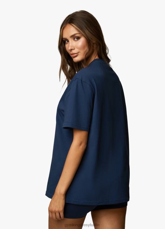 Gym King kobiety uniwersytecka koszulka chłopaka TBB0Z387 odzież niebieski oxford