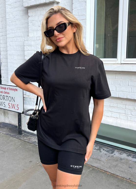 Gym King kobiety ustalona koszulka chłopaka TBB0Z355 odzież czarny biały