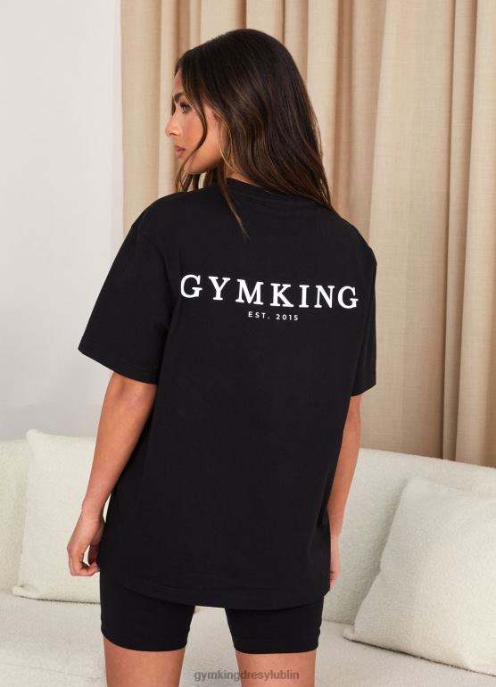 Gym King kobiety ustalona koszulka chłopaka TBB0Z355 odzież czarny biały