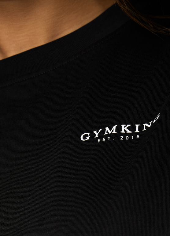 Gym King kobiety ustalona koszulka chłopaka TBB0Z355 odzież czarny biały