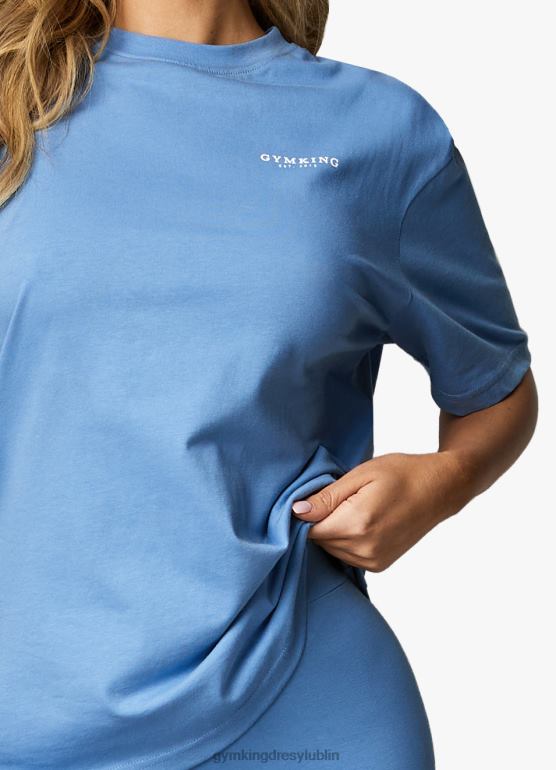 Gym King kobiety ustalona koszulka chłopaka TBB0Z359 odzież nadmorski błękit