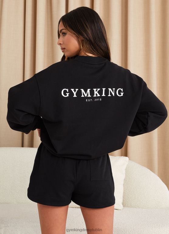 Gym King kobiety ustalona załoga TBB0Z367 odzież czarny biały