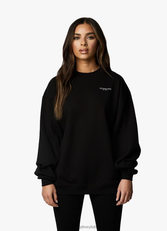 Gym King kobiety ustalona załoga TBB0Z367 odzież czarny biały