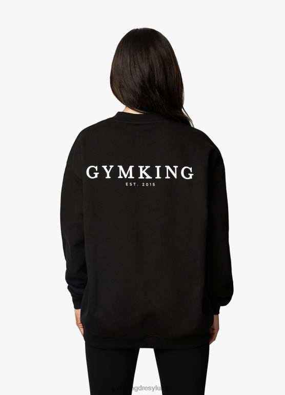 Gym King kobiety ustalona załoga TBB0Z367 odzież czarny biały