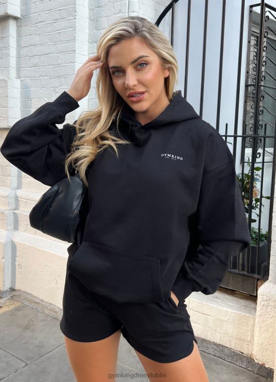 Gym King kobiety ustalony kaptur o swobodnym kroju TBB0Z357 odzież czarny biały