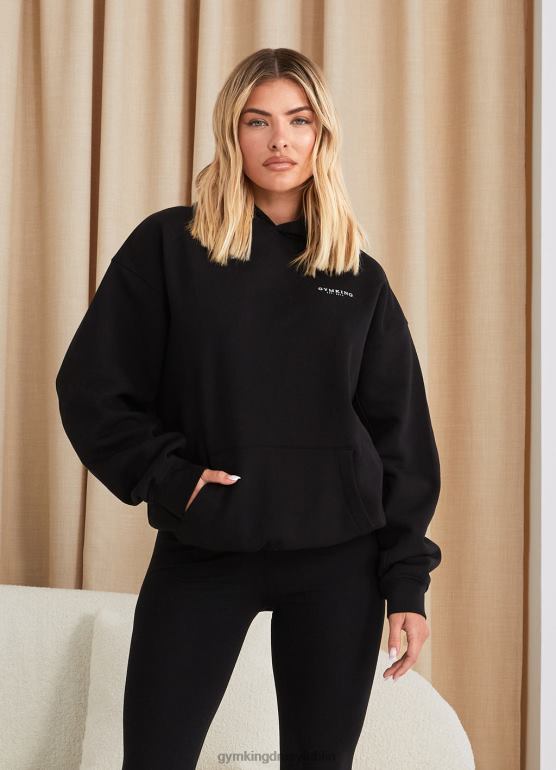 Gym King kobiety ustalony kaptur o swobodnym kroju TBB0Z357 odzież czarny biały