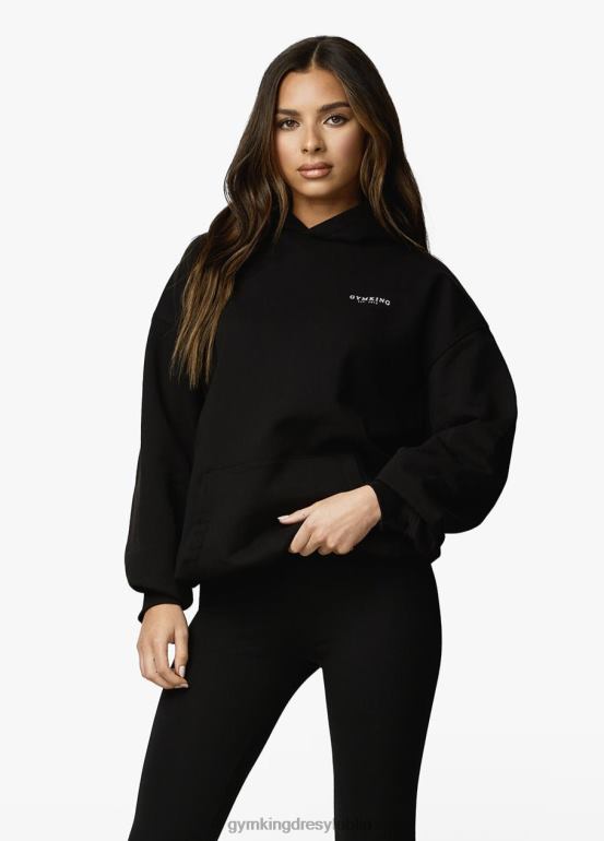 Gym King kobiety ustalony kaptur o swobodnym kroju TBB0Z357 odzież czarny biały