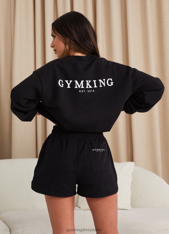 Gym King kobiety uznana koszulka krótka TBB0Z358 odzież czarny biały