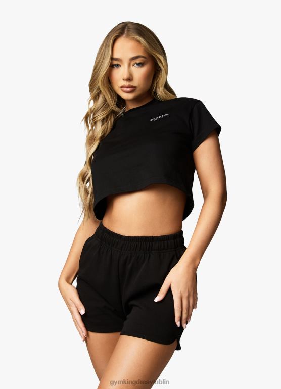 Gym King kobiety uznana koszulka krótka TBB0Z358 odzież czarny biały