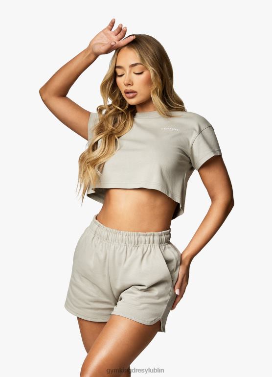 Gym King kobiety uznana koszulka krótka TBB0Z363 odzież mroczna szałwia