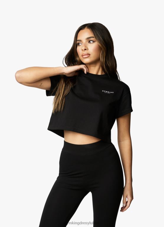 Gym King kobiety uznana koszulka z krótkim rękawem TBB0Z368 odzież czarny biały