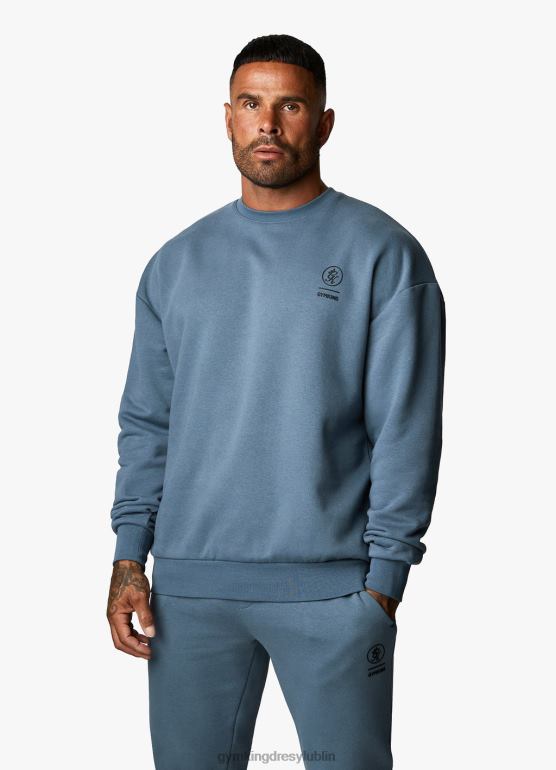 Gym King mężczyźni Załoga z opadającymi ramionami Aventus TBB0Z206 odzież burzowy błękit