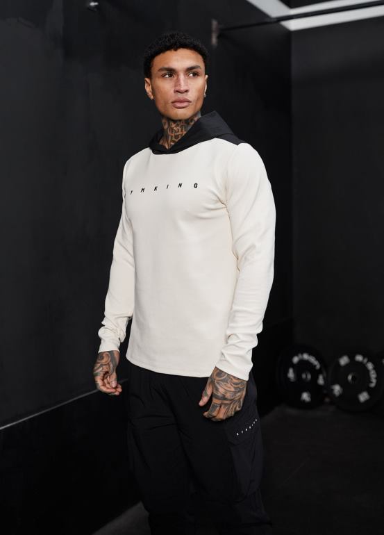 Gym King mężczyźni kaptur buntu TBB0Z218 odzież antyczna biel