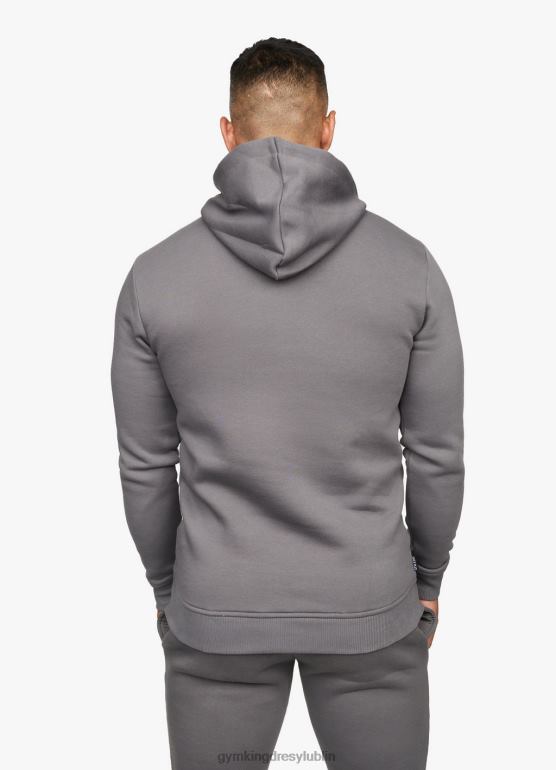 Gym King mężczyźni podstawowy kaptur z polaru TBB0Z226 odzież ciemno szary