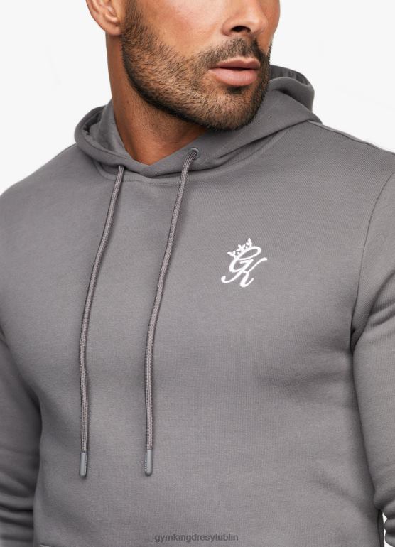 Gym King mężczyźni podstawowy kaptur z polaru TBB0Z226 odzież ciemno szary