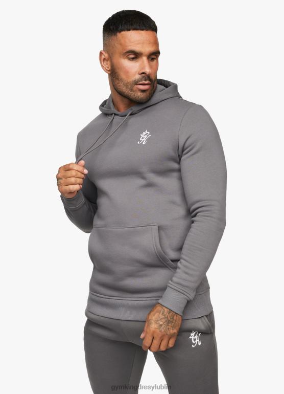 Gym King mężczyźni podstawowy kaptur z polaru TBB0Z226 odzież ciemno szary