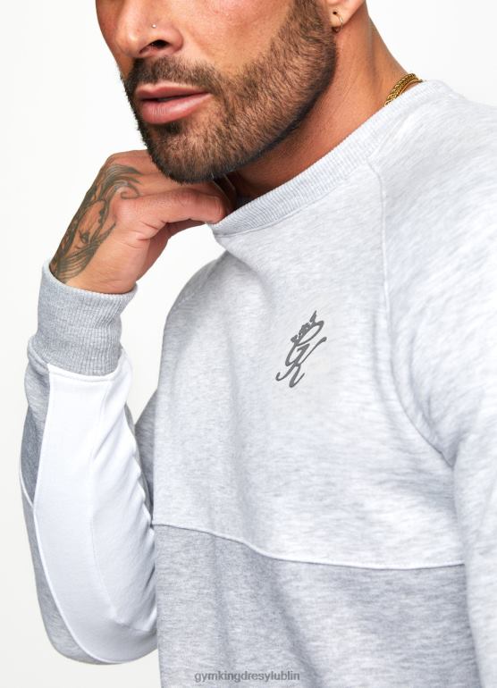 Gym King mężczyźni załoga pola minowego TBB0Z228 odzież śnieżny melanż/biały/jasnoszary melanż