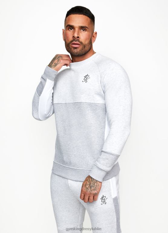 Gym King mężczyźni załoga pola minowego TBB0Z228 odzież śnieżny melanż/biały/jasnoszary melanż