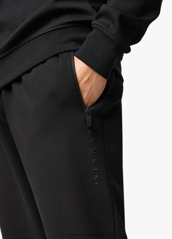 Gym King mężczyźni Jogger z blokadą druku liniowego TBB0Z292 odzież czarny