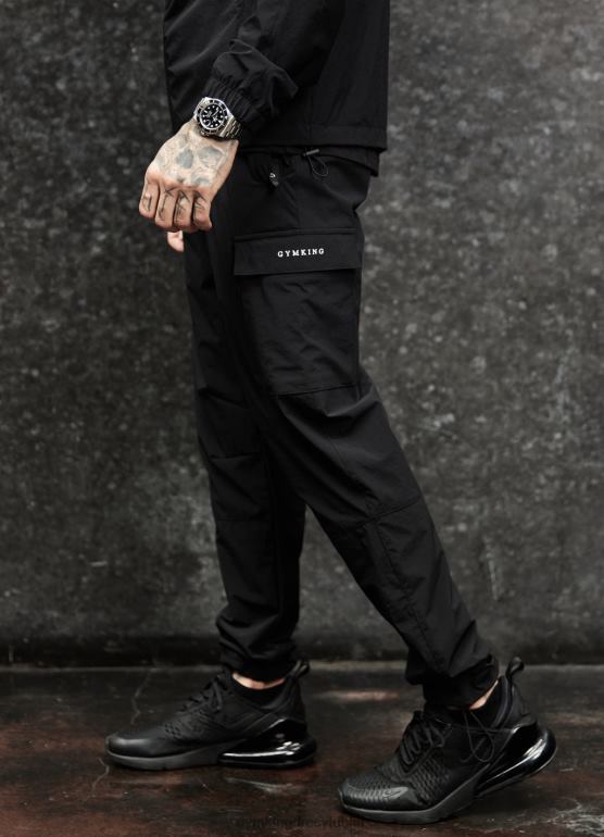 Gym King mężczyźni Użytkowe, tkane spodnie cargo TBB0Z281 odzież czarny