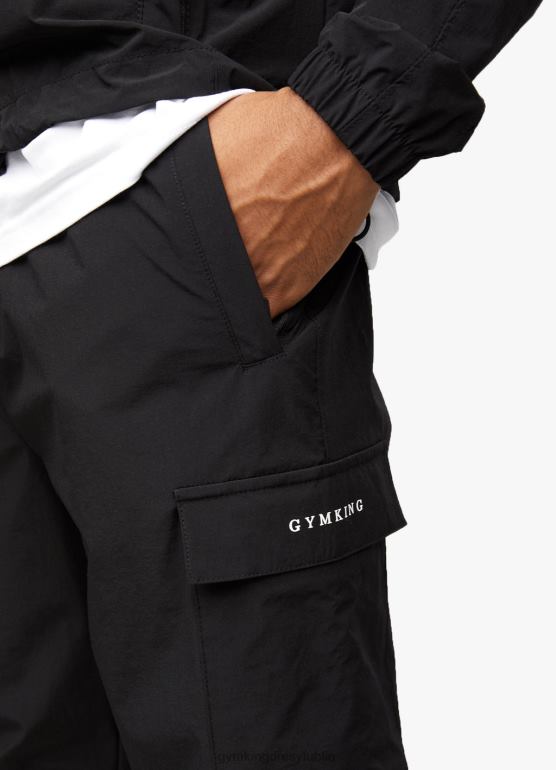 Gym King mężczyźni Użytkowe, tkane spodnie cargo TBB0Z281 odzież czarny