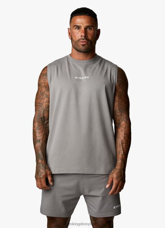 Gym King mężczyźni czołg dywizji szkoleniowej TBB0Z232 odzież szaro-biały