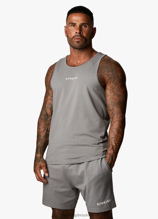 Gym King mężczyźni kamizelka działu szkoleniowego TBB0Z233 odzież szaro-biały
