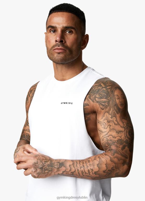 Gym King mężczyźni kamizelka liniowa TBB0Z230 odzież biały