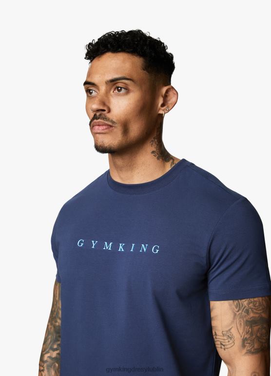 Gym King mężczyźni Koszulka z nadrukiem liniowym TBB0Z37 odzież błękit księżyca