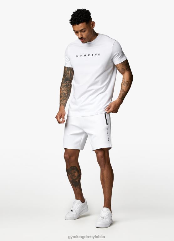 Gym King mężczyźni Koszulka z nadrukiem liniowym TBB0Z65 odzież biały
