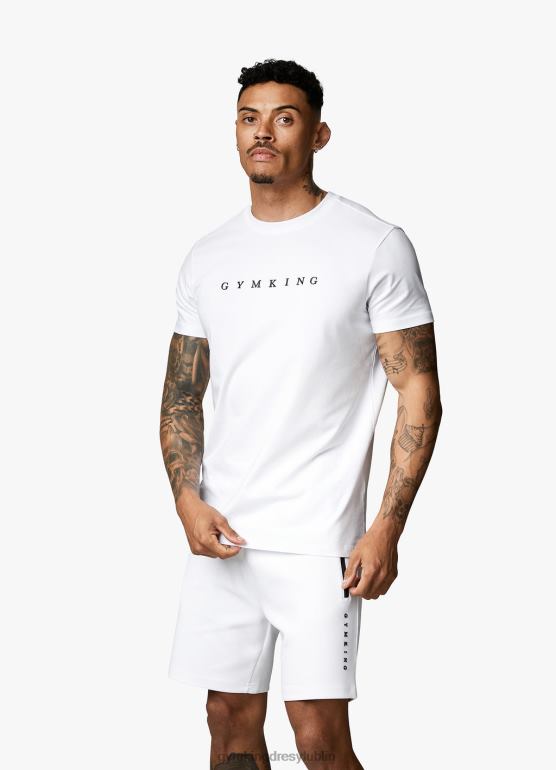 Gym King mężczyźni Koszulka z nadrukiem liniowym TBB0Z65 odzież biały